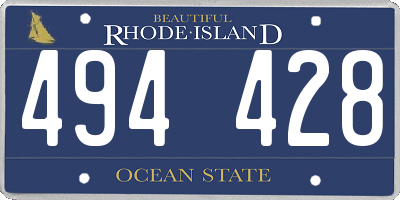 RI license plate 494428