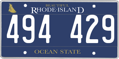 RI license plate 494429