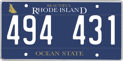RI license plate 494431