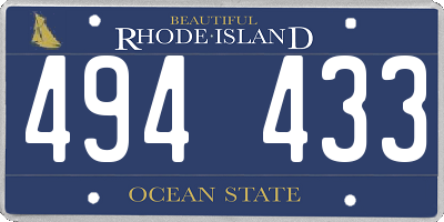 RI license plate 494433