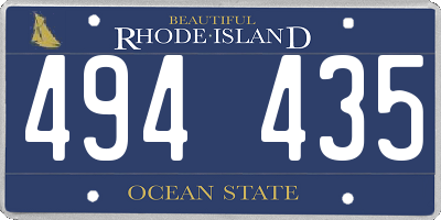 RI license plate 494435