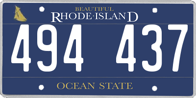 RI license plate 494437