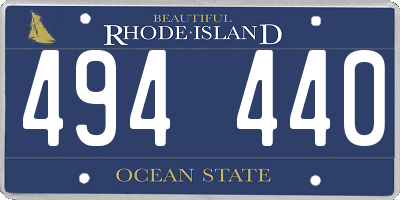 RI license plate 494440