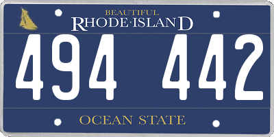 RI license plate 494442