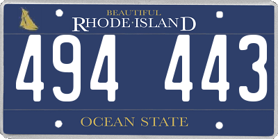 RI license plate 494443