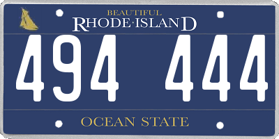 RI license plate 494444