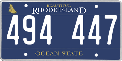 RI license plate 494447