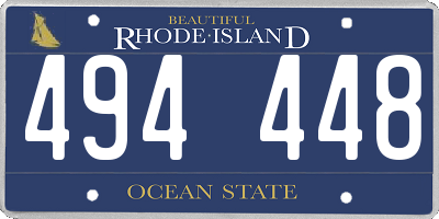 RI license plate 494448