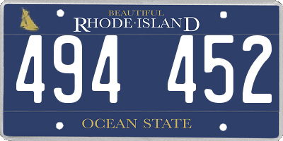 RI license plate 494452