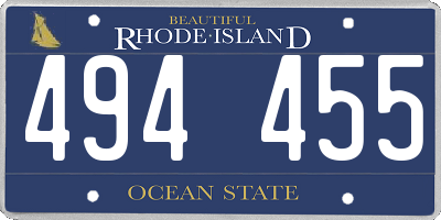 RI license plate 494455