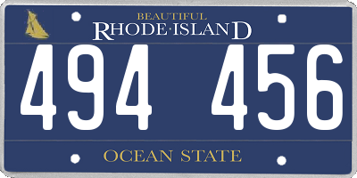 RI license plate 494456