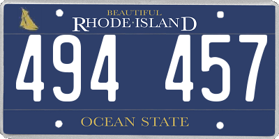 RI license plate 494457