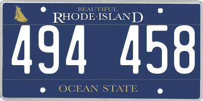 RI license plate 494458