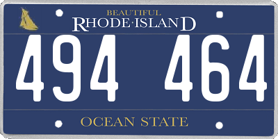 RI license plate 494464