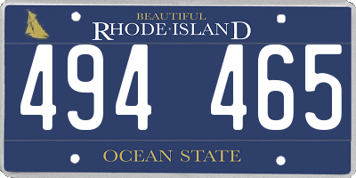 RI license plate 494465