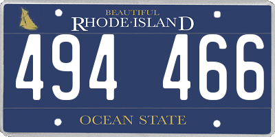 RI license plate 494466