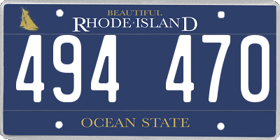 RI license plate 494470