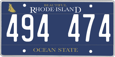 RI license plate 494474
