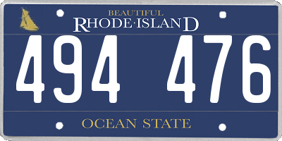 RI license plate 494476