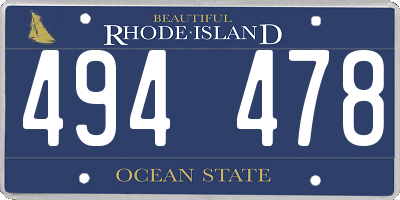 RI license plate 494478