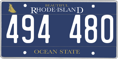 RI license plate 494480