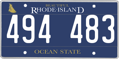 RI license plate 494483