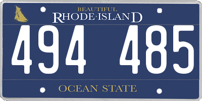 RI license plate 494485
