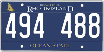 RI license plate 494488