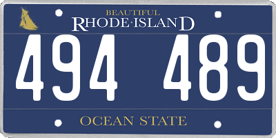 RI license plate 494489