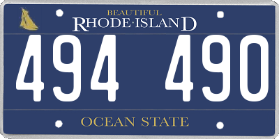 RI license plate 494490