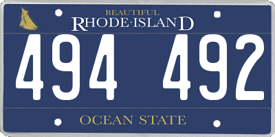 RI license plate 494492