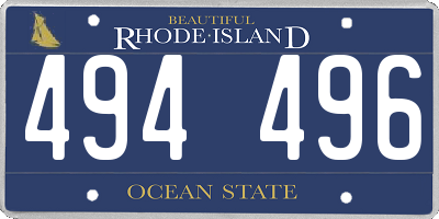 RI license plate 494496