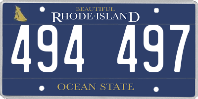 RI license plate 494497