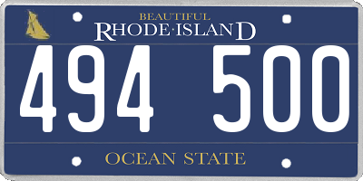 RI license plate 494500