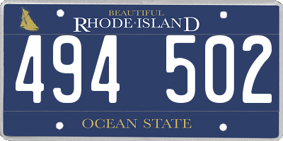 RI license plate 494502