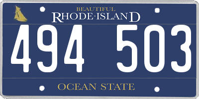 RI license plate 494503