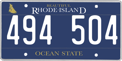 RI license plate 494504