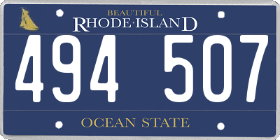 RI license plate 494507
