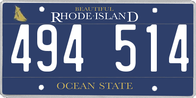 RI license plate 494514