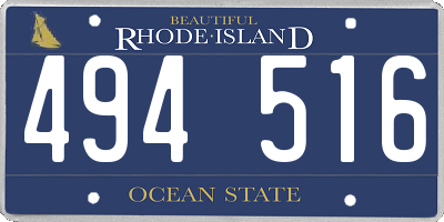 RI license plate 494516