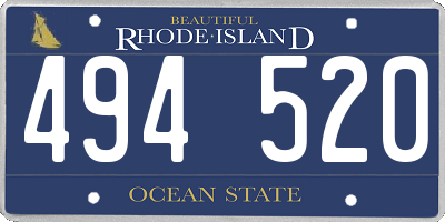 RI license plate 494520