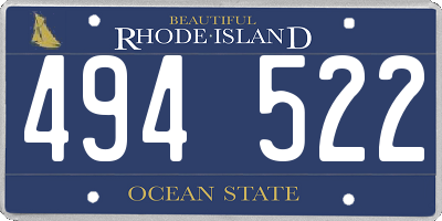 RI license plate 494522