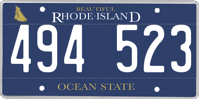 RI license plate 494523