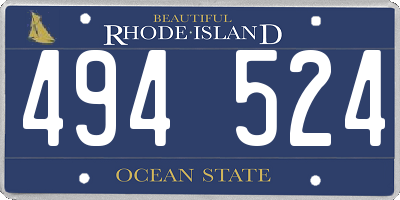 RI license plate 494524