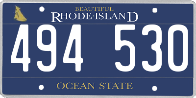 RI license plate 494530