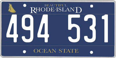 RI license plate 494531