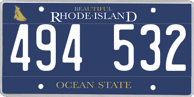 RI license plate 494532