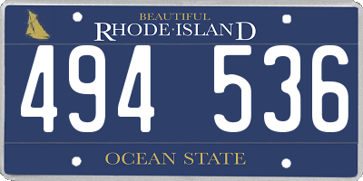 RI license plate 494536