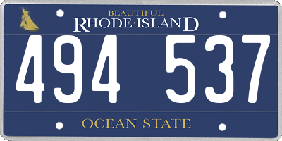 RI license plate 494537