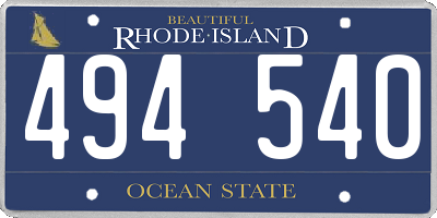 RI license plate 494540